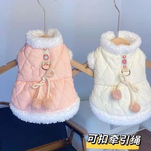 狗棉衣宠物带牵引扣衣FNT加狗绒狗狗猫小型熊犬秋冬棉服保暖比泰