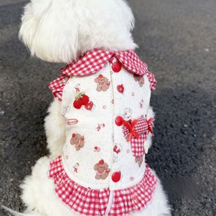 宠物衣服秋冬服饰保暖中小型犬糖果马甲装 可爱背心 加绒按扣式