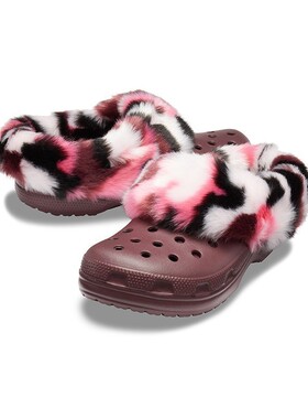 Crocs/卡骆驰国内代购女鞋猛犸克骆格平底家居保暖棉拖鞋205841