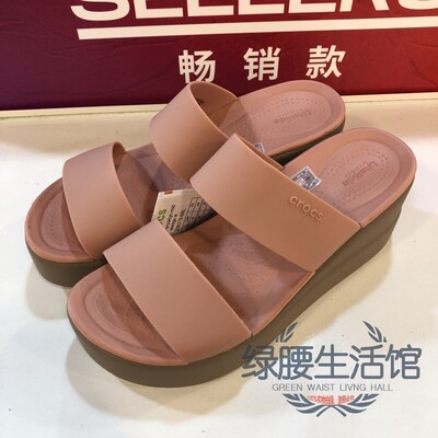 厚底坡跟凉拖鞋Crocs/卡骆驰