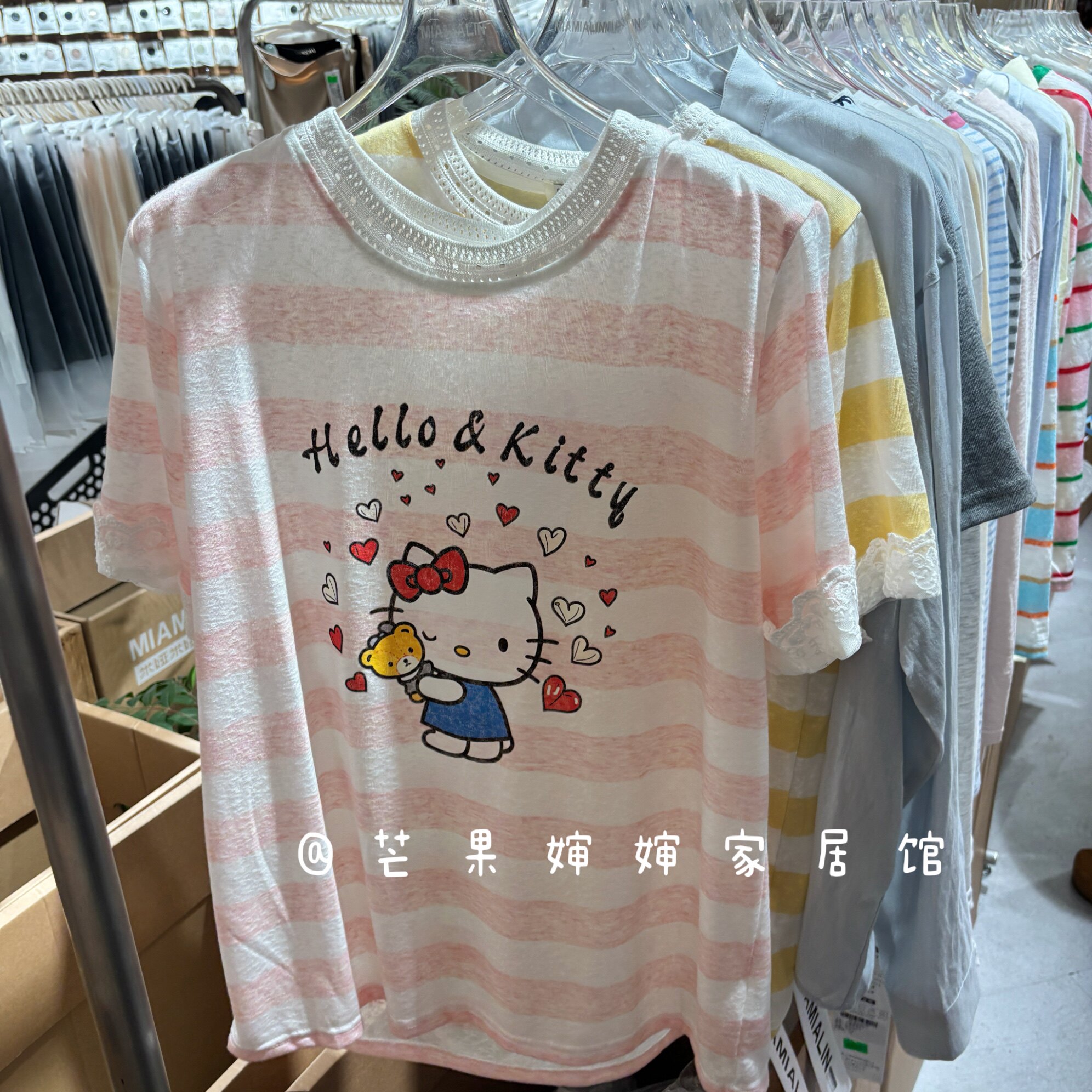 夏季防晒雪花棉卡通条纹短袖T恤