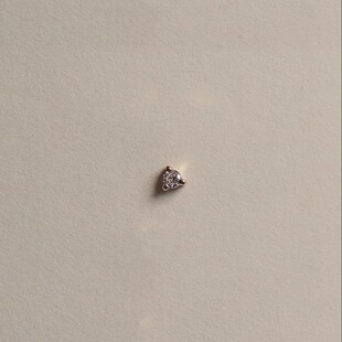 CHESNOW One 18K金天然钻石耳钉耳骨钉小众设计叠戴中性极简三爪