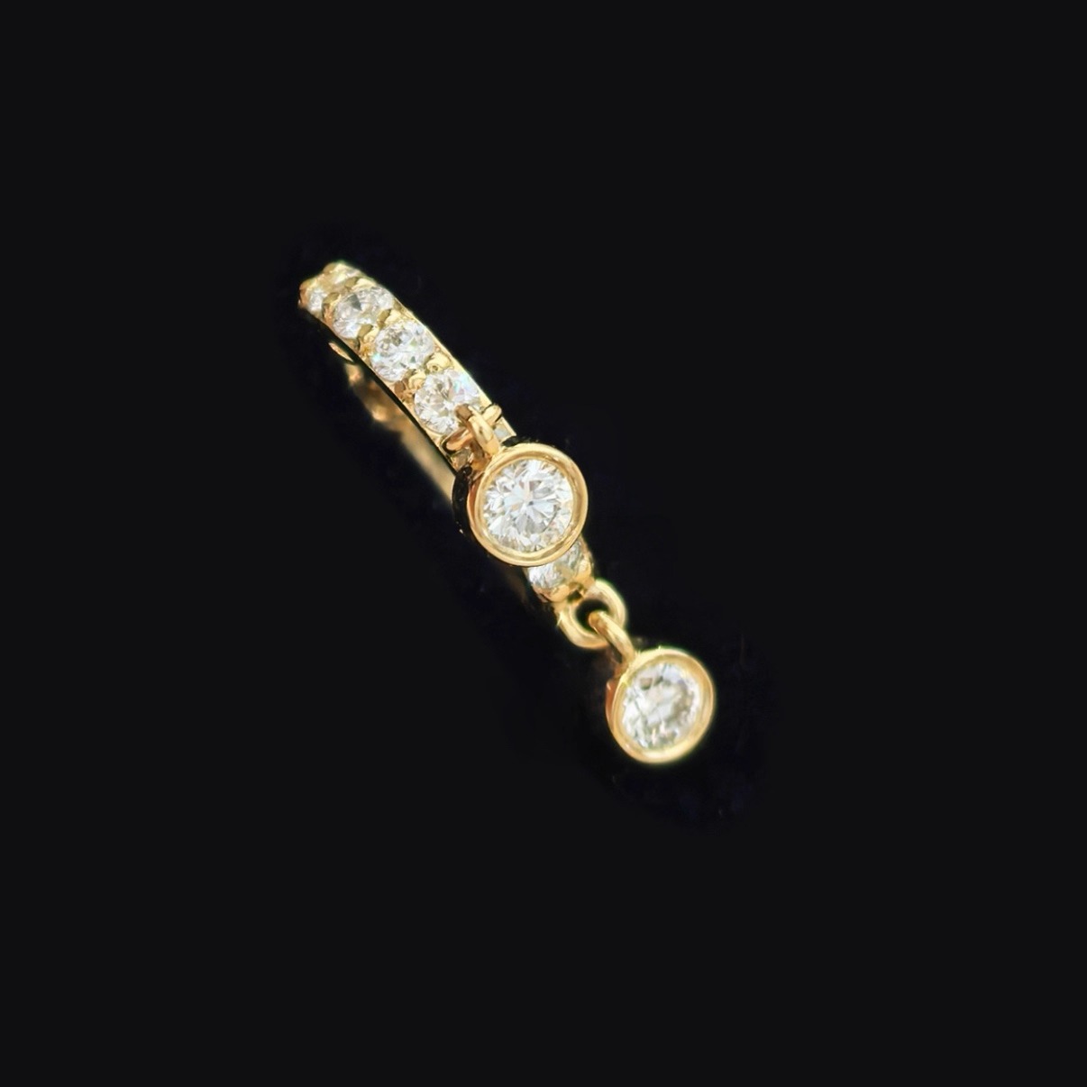 CHESNOW18K金钻石耳圈耳骨圈