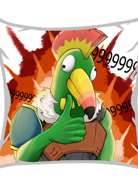 动漫游戏周边幻兽帕鲁搞笑炸弹鸟桃皮绒双面抱枕靠垫全新新品包邮