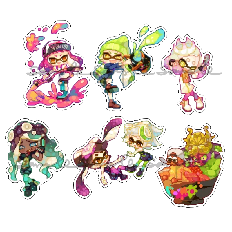 动漫游戏周边章鱼2 Splatoon双面透明亚克力挂件吊坠全新满百包邮