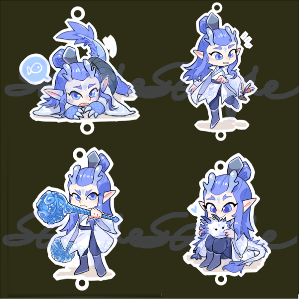 绮丽屋日本动漫周边同人动漫周边哪吒之魔童降世敖丙q版透明挂件