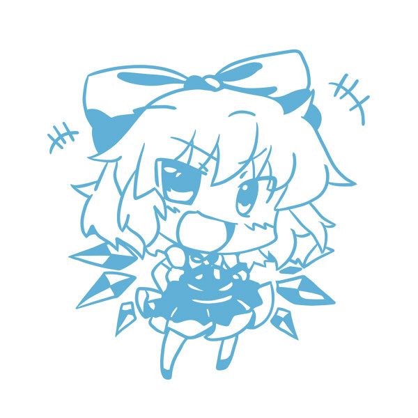 绮丽屋日本动漫周边东方计划东方project琪露诺笨蛋9墙贴车贴包邮