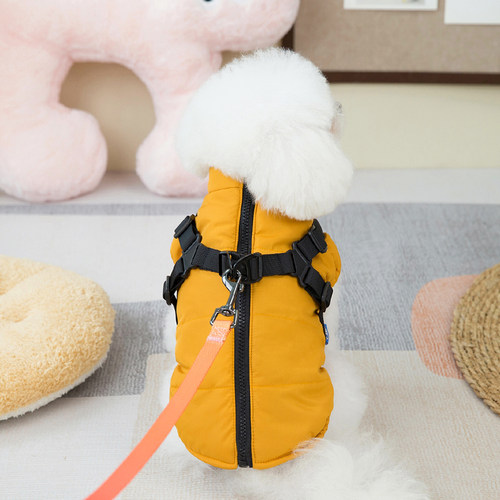 狗狗衣服加厚棉衣带可牵引胸背