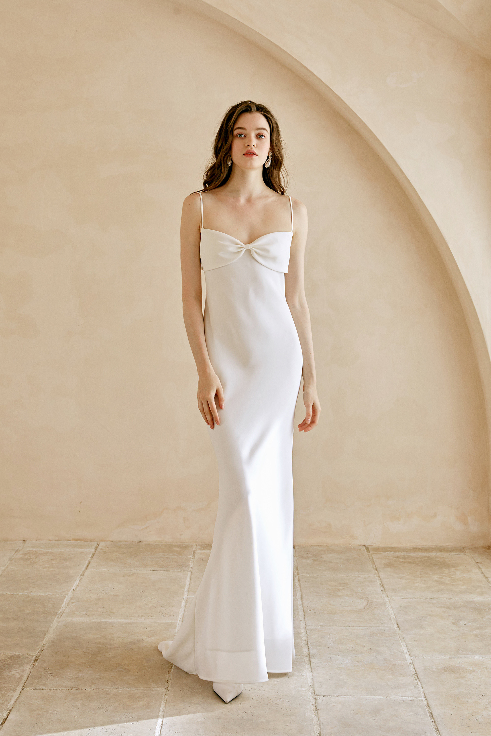 dreamer法式柔美蝴蝶结吊带鱼尾轻婚纱旅拍