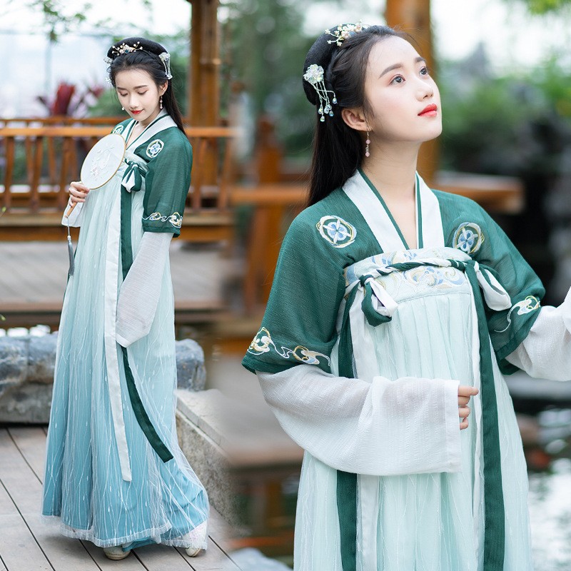 齐胸襦裙出租超仙中国风唐制仙气汉服节走秀文艺汇演舞蹈演出服