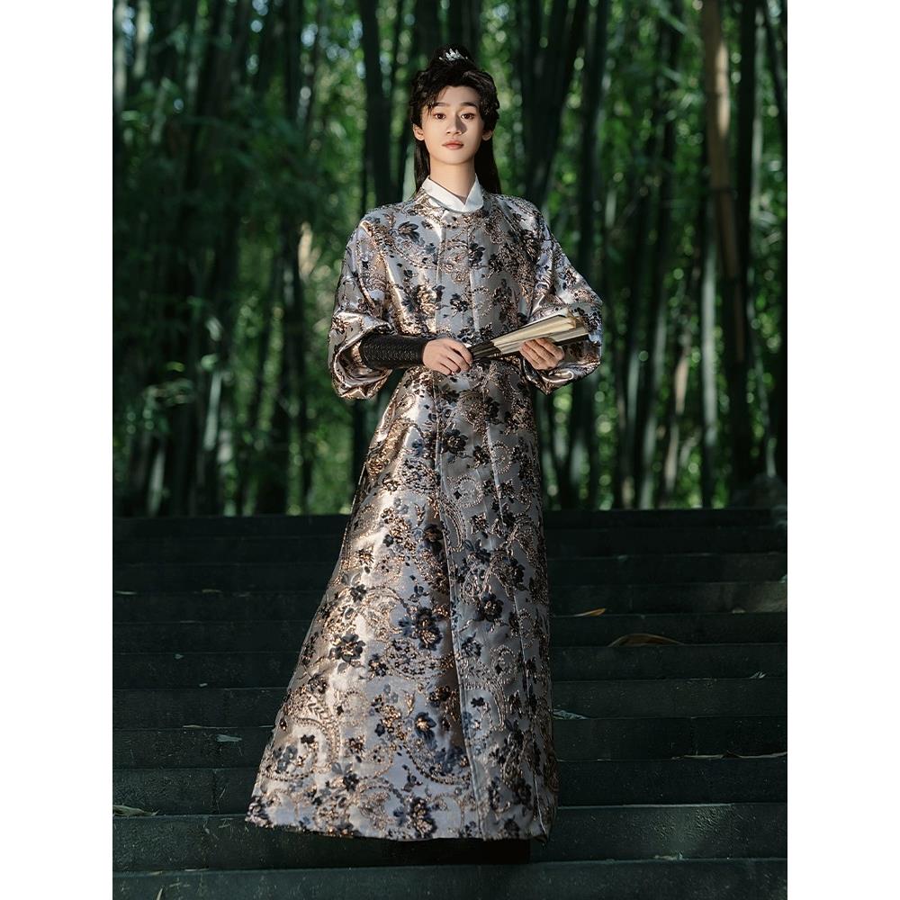 租男款汉服2025春秋季唐制圆领