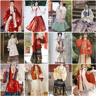 礼服古风汉服女姐妹团租赁 高级感明制夏季 出租中式 伴娘服2024新款