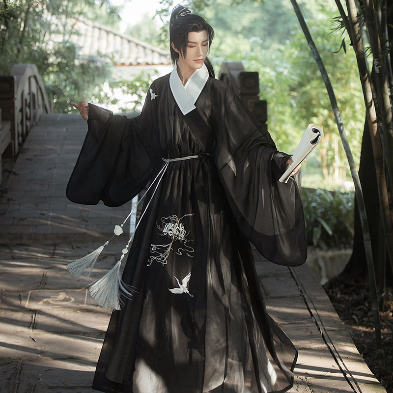 汉服男租赁中国风长袍道士道袍宫绦古风书生诗人学生话剧表演古装