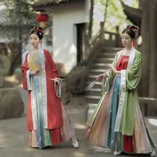 出租汉服宋朝宋制旋裙三裥裙租伴娘服褙子租赁女伴娘团古装秋冬季