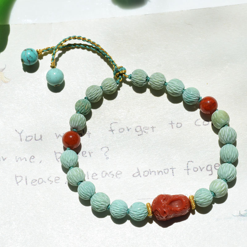 열정의 씨앗이 새겨진 천연 크리스탈 광석 최적화되지 않은 청록색 수제 팔찌 여성을 위한 단순하고 우아한 스타일