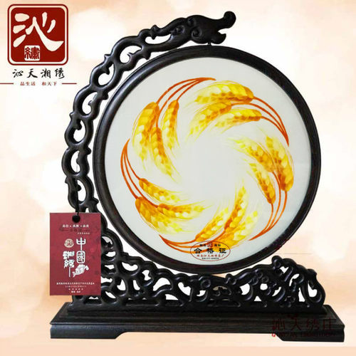 湘绣双面绣沁天湘绣家居摆件