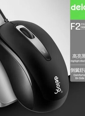 德意龙F2有线鼠标USB迷你台式笔记本电脑商务办公家用游戏通用