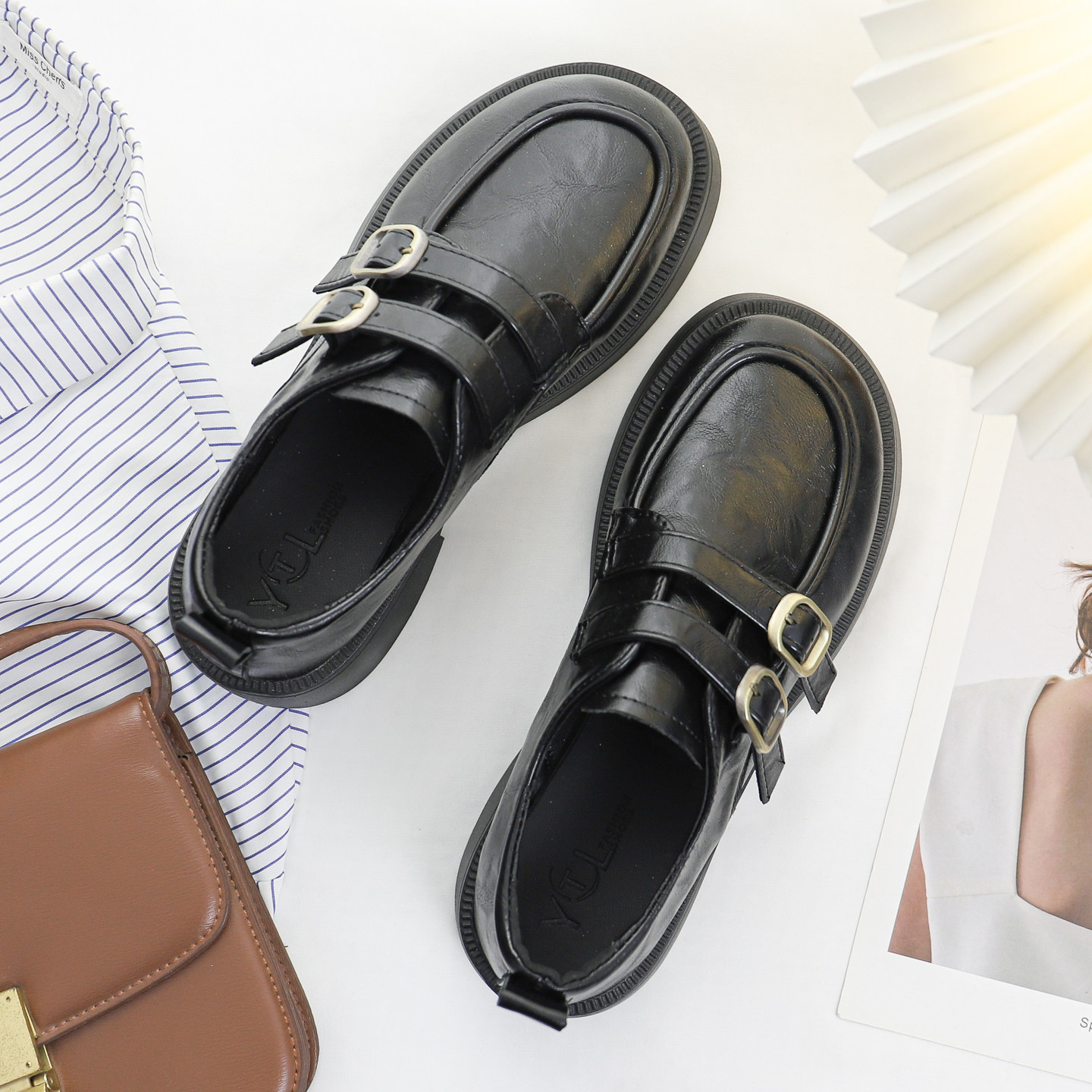 英伦风小皮鞋女软皮一脚蹬乐福鞋法式复古休闲鞋秋冬季百搭学院风,女鞋,深口单鞋,淘宝优惠券,粉丝福利购,淘宝优惠卷