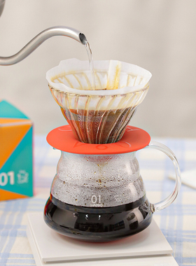【新品】HARIO耐热玻璃滤杯经典V60滴滤式手冲咖啡滤杯硅胶杯托