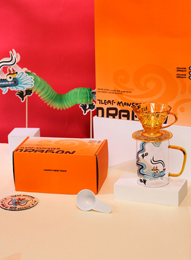 HARIO&MASADA联名2024龙年限定手冲咖啡套装滤杯保温杯中秋礼盒