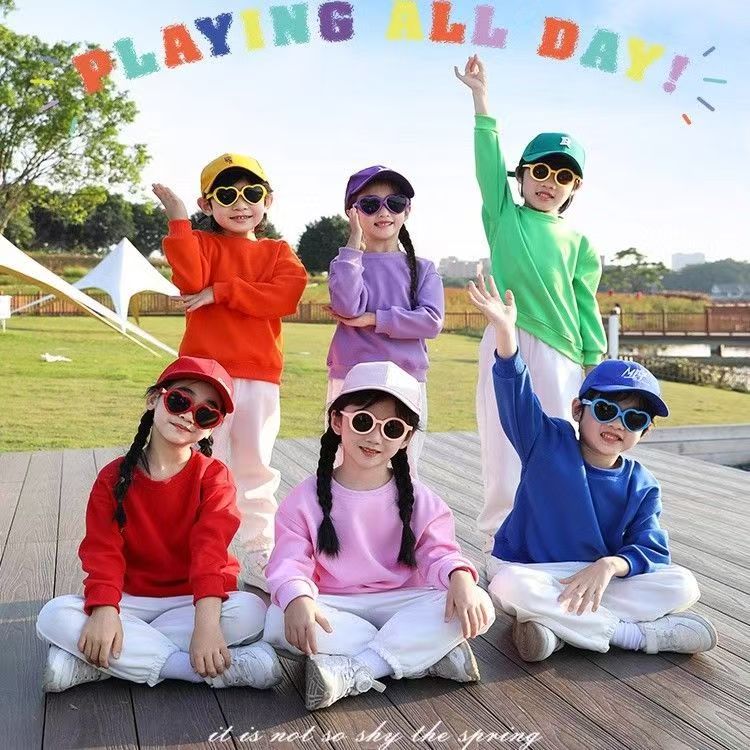 儿童啦啦队合唱表演小学生运动会糖果班服背带裤服装跳跳糖幼儿园