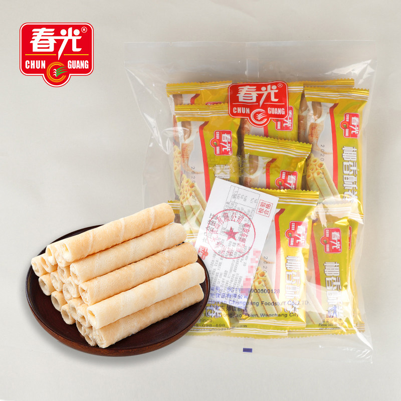 【限时抢购】春光食品海南特产椰香酥卷夹心饼干休闲零食