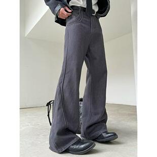 垂感毛呢裤 秋冬新款 阔腿裤 145高腰窄版 小个子慵懒休闲直筒裤