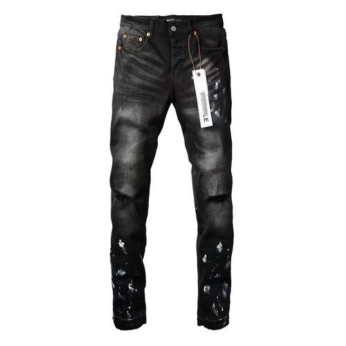 PURjeanspantstornjeans美式高街破洞黑色牛仔裤子