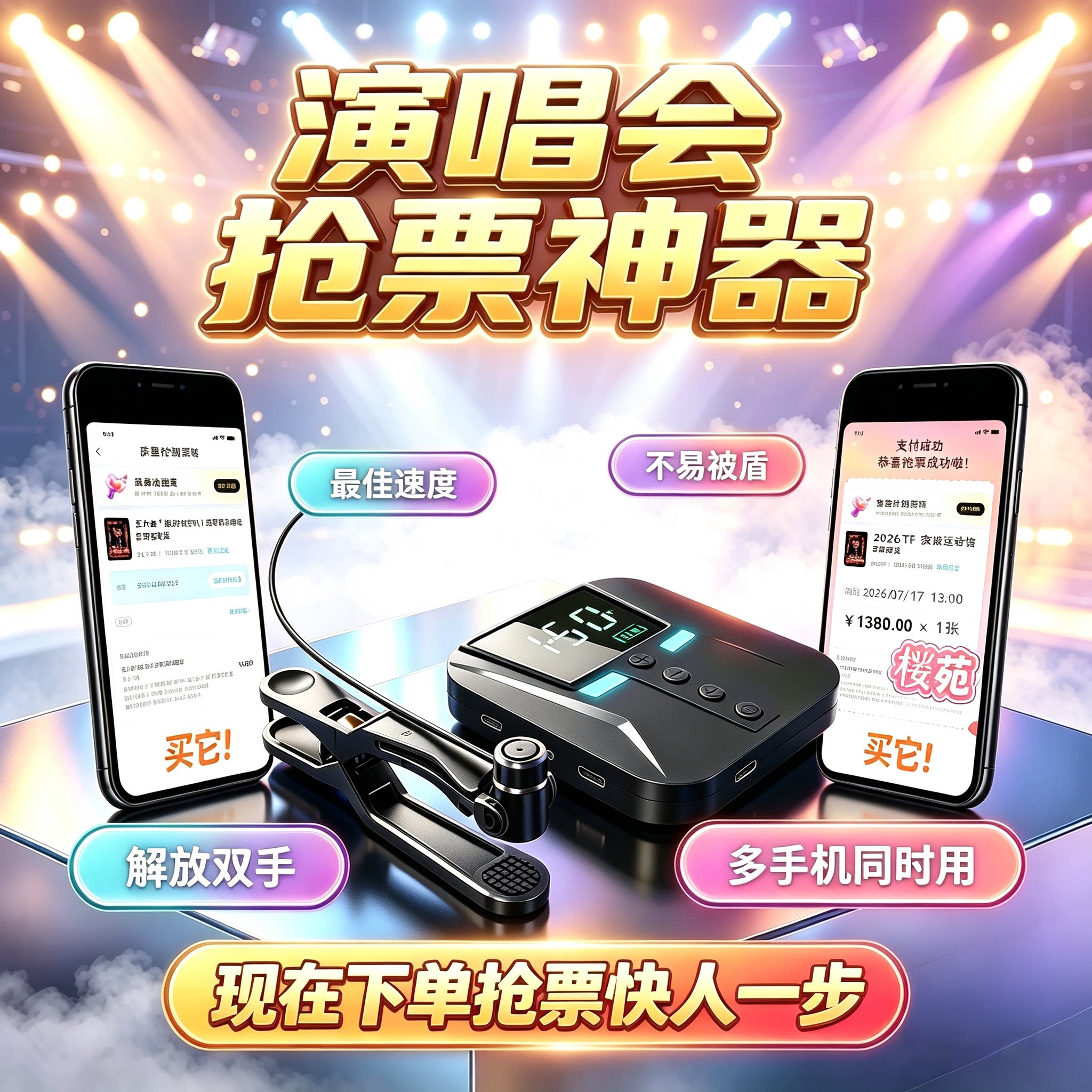 大麦演唱会抢票设备自动点屏器机遥控设备