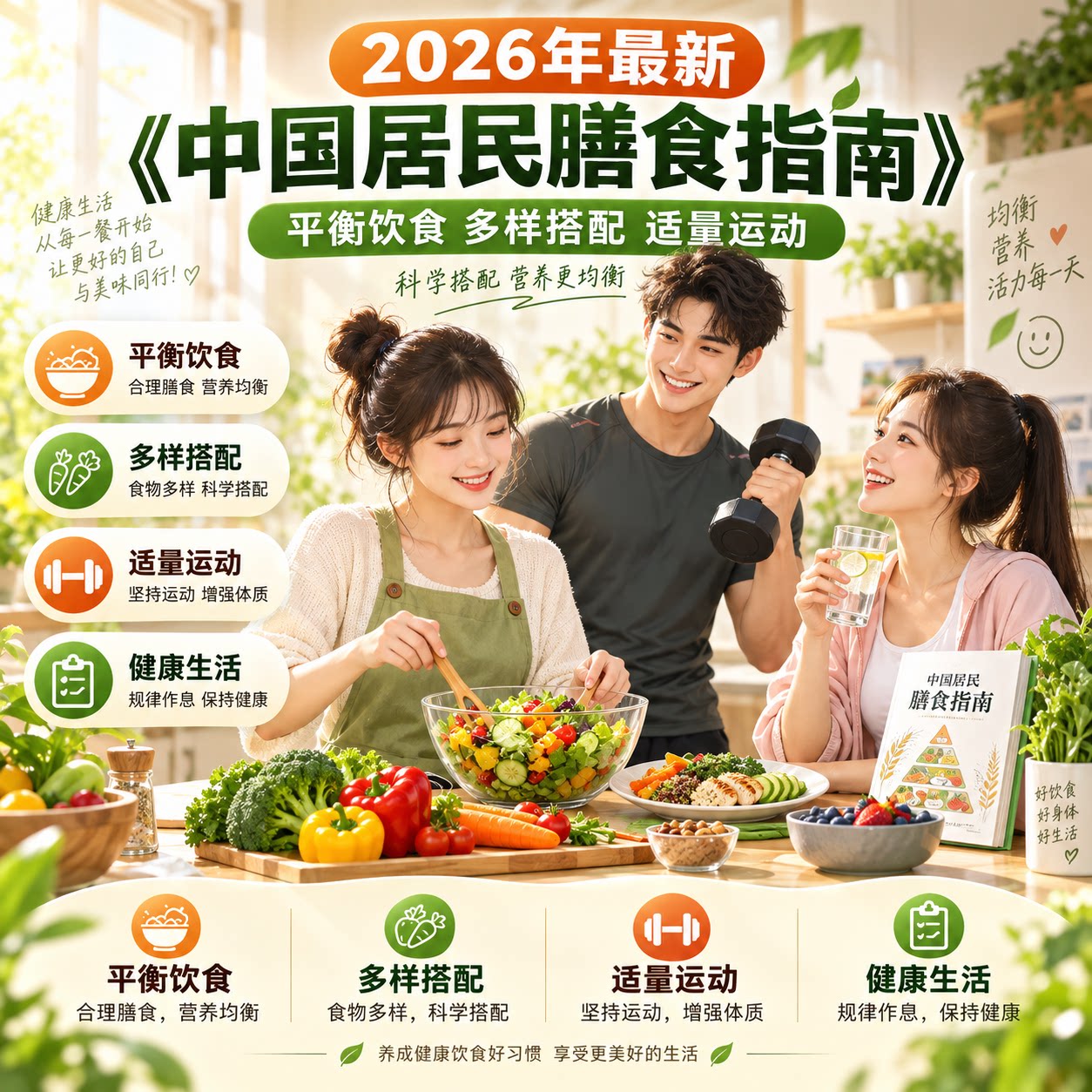 2026中国居民膳食指南电子版平衡饮食多样搭配适量运动健康生活