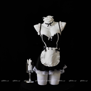 女仆cos装 性感睡裙欲风qqny蕾丝内衣纯情调带胸垫 云朵软欲 蜜桃