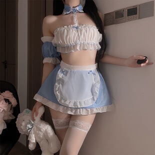纯欲蝴蝶结睡衣cos女仆可爱内衣女佣制服性感睡裙qqny 蜜桃tempt