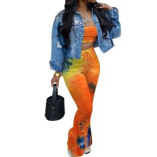 sexy belly suit gradient revealing fashion Womens