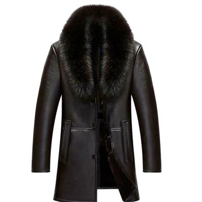 jacket leather mens fit slim single-breasted casual