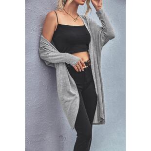 color solid drop shoulder knitted Womens sleeve classic