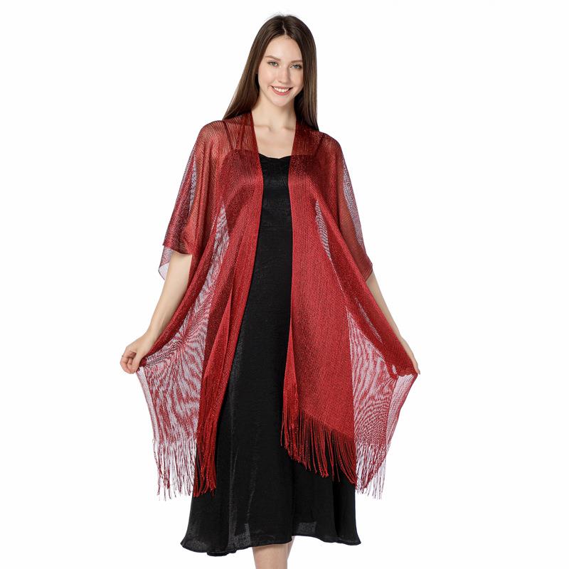 glittering and split silver shawl shawl dress shawl silk