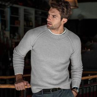 color Mens sweater solid knitted casual fashion