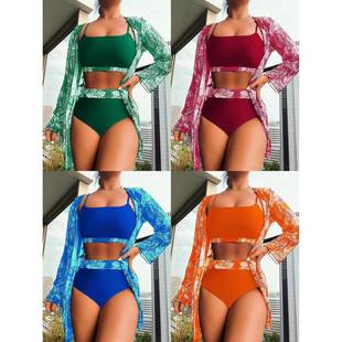 piece string bikini womens swimsuit mesh Three swimsuit