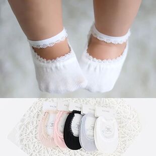 Rubber Soles Infant Baby Girl Socks Lace Socks Newborn Socks