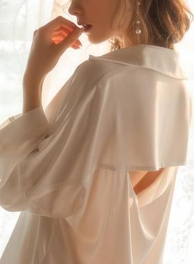 Intoxicated European style sexy silk shirt female hot