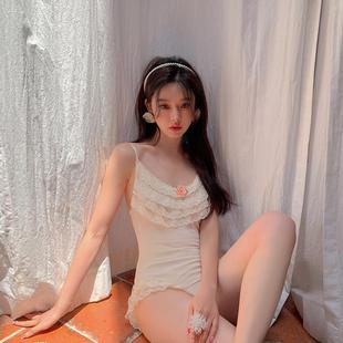 piece swimsuit lace Sexy girl two cute fake sweet