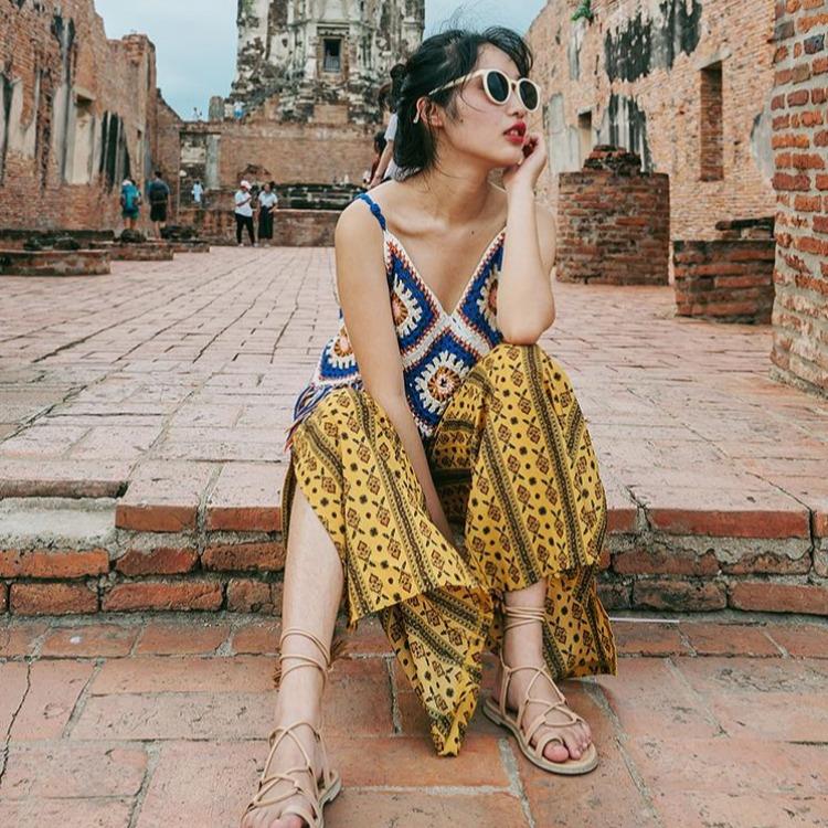 bohemian top knitted wear tassel hollow style wear