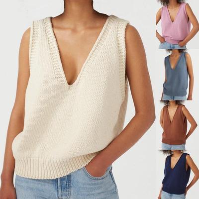 Womens knitted vest small vest womens sleeveless sweater