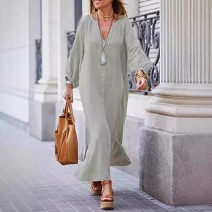 Dress Casual Long Linen and Cotton Shirt