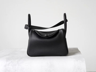 进口TC皮26CM升级版半手缝黑色so black钢五金林迪包单肩女包