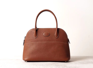 2025春夏新款进口福宝马鞍皮保龄球包贝壳包手提包单肩斜挎包女包