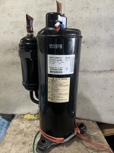 适用于三菱压缩机RMT5126MDE21/AHT201C264DM 96V R410A 原装拆机