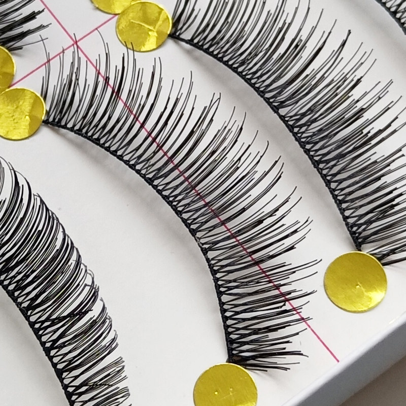 交叉6假睫毛纯手工自然款裸妆浓密素颜棉线梗仿真眼睫毛日常舞台