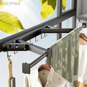 阳台晾衣神器隐形挂衣架折叠晾晒杆挂杆伸缩晾衣架室内家用免打孔