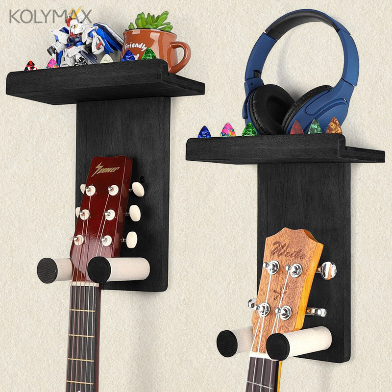 实木吉他挂架墙面装饰美式尤克里里壁挂架客厅展示架贝斯二胡吊架